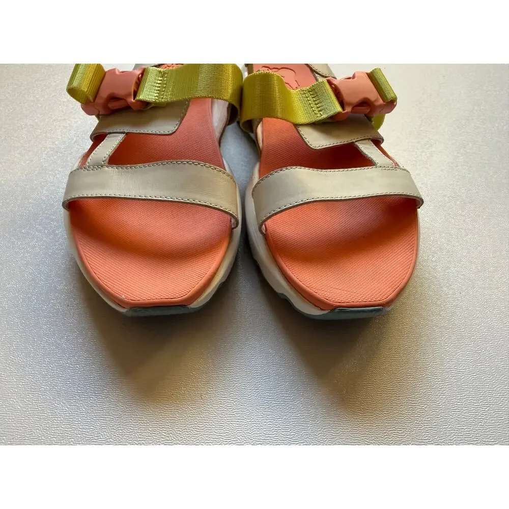 Sorel Women's Chalk and Paradiso Peach Kinetic Impact Sling Sport Sandals Size 9